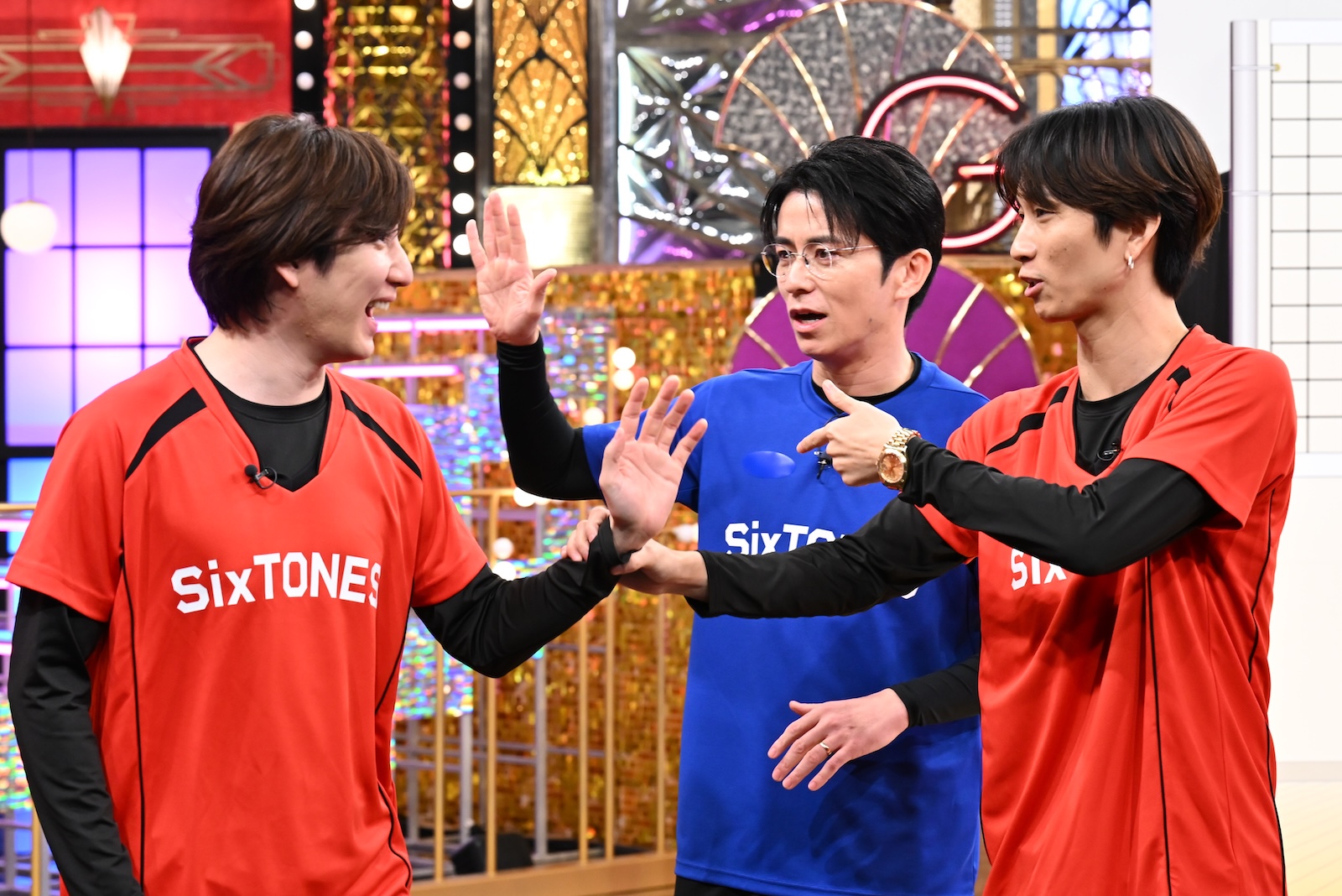 『Golden SixTONES』に出演する藤森慎吾(オリエンタルラジオ)、京本大我、田中樹