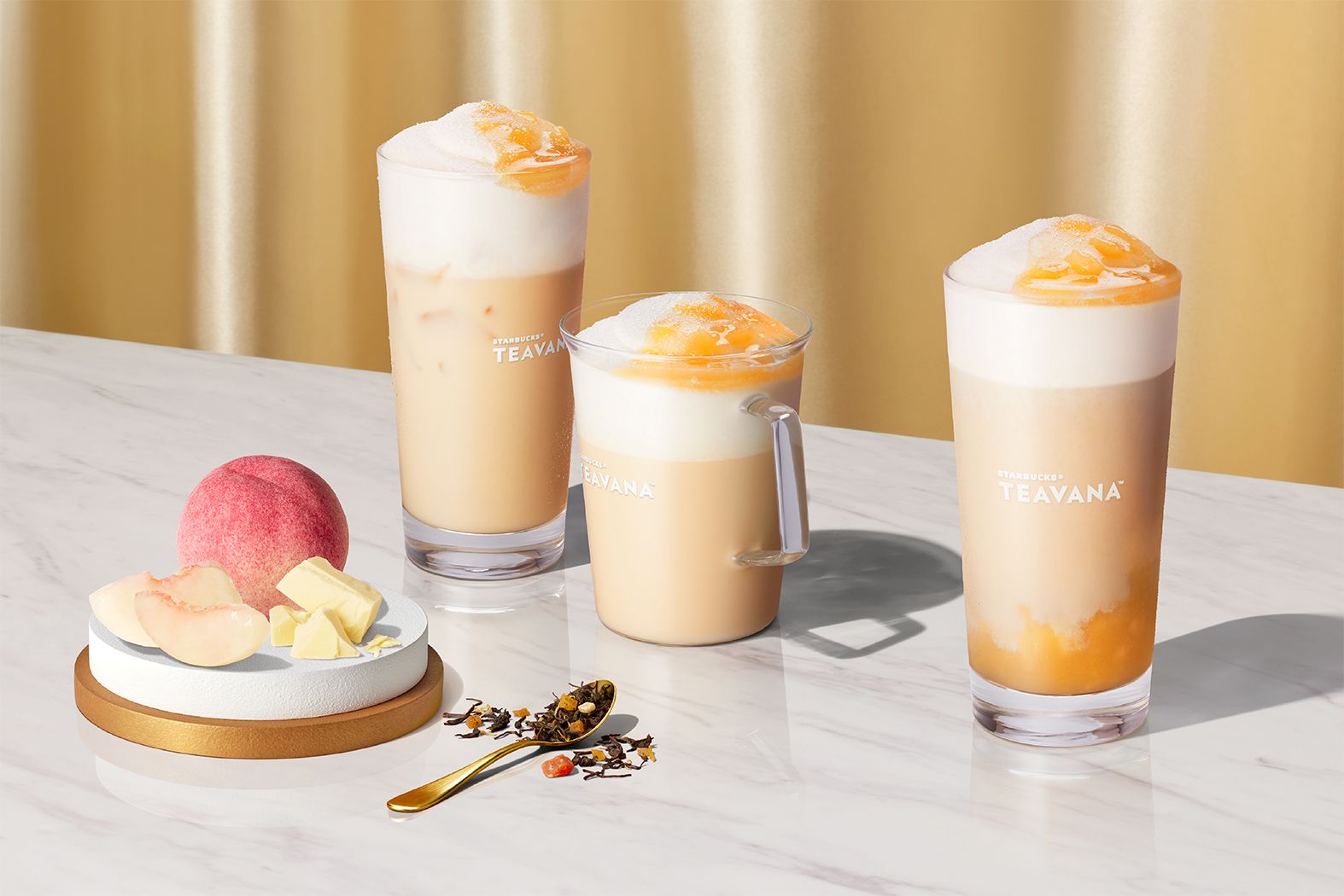 ホワイト ピーチ & ジョイフルメドレー ティー フラペチーノ®&ティー ラテ