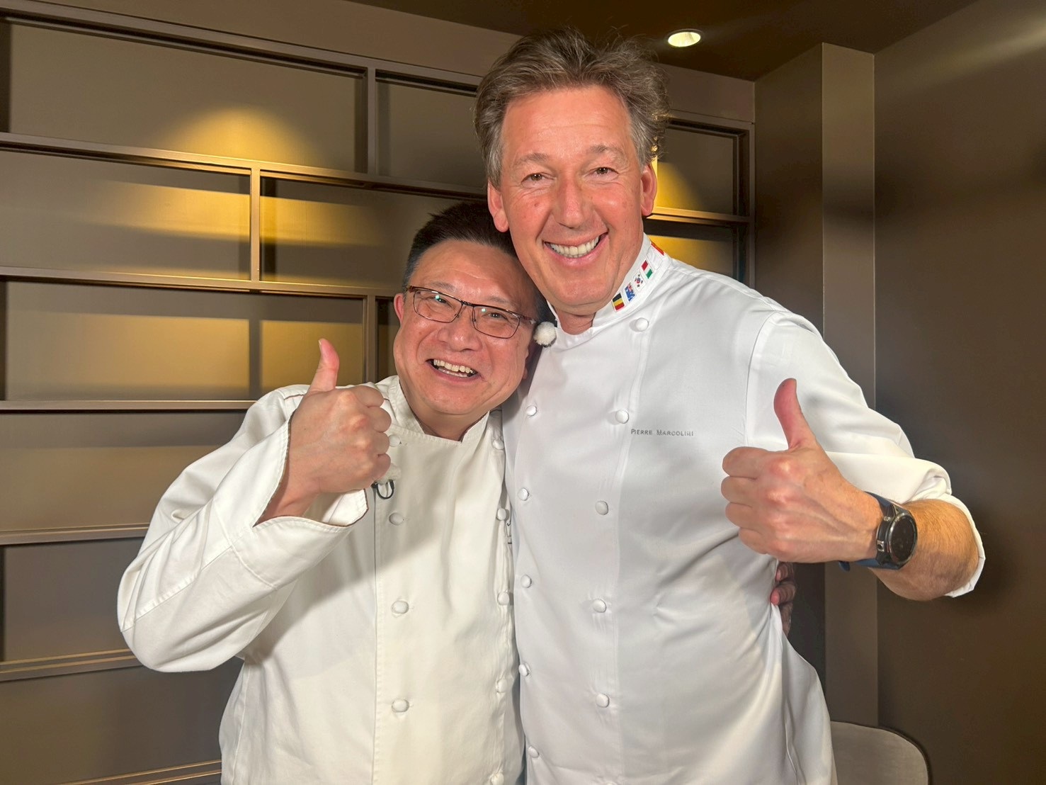 大石茂之氏、ピエール マルコリーニ氏の写真