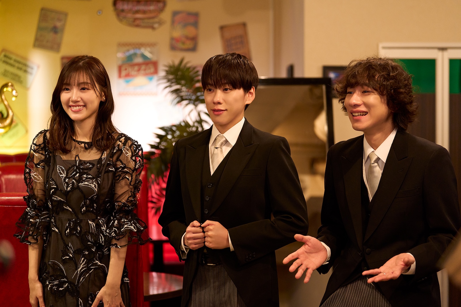 ドラマ『ぴーすおぶせーふ』に出演する基俊介(IMP.)・佐々木美玲・落合モトキ